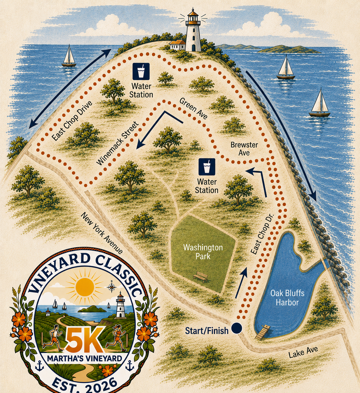 Vineyard Classic 5K Course Map